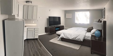 Floor plan for studio, 1 bath, 375 sqft